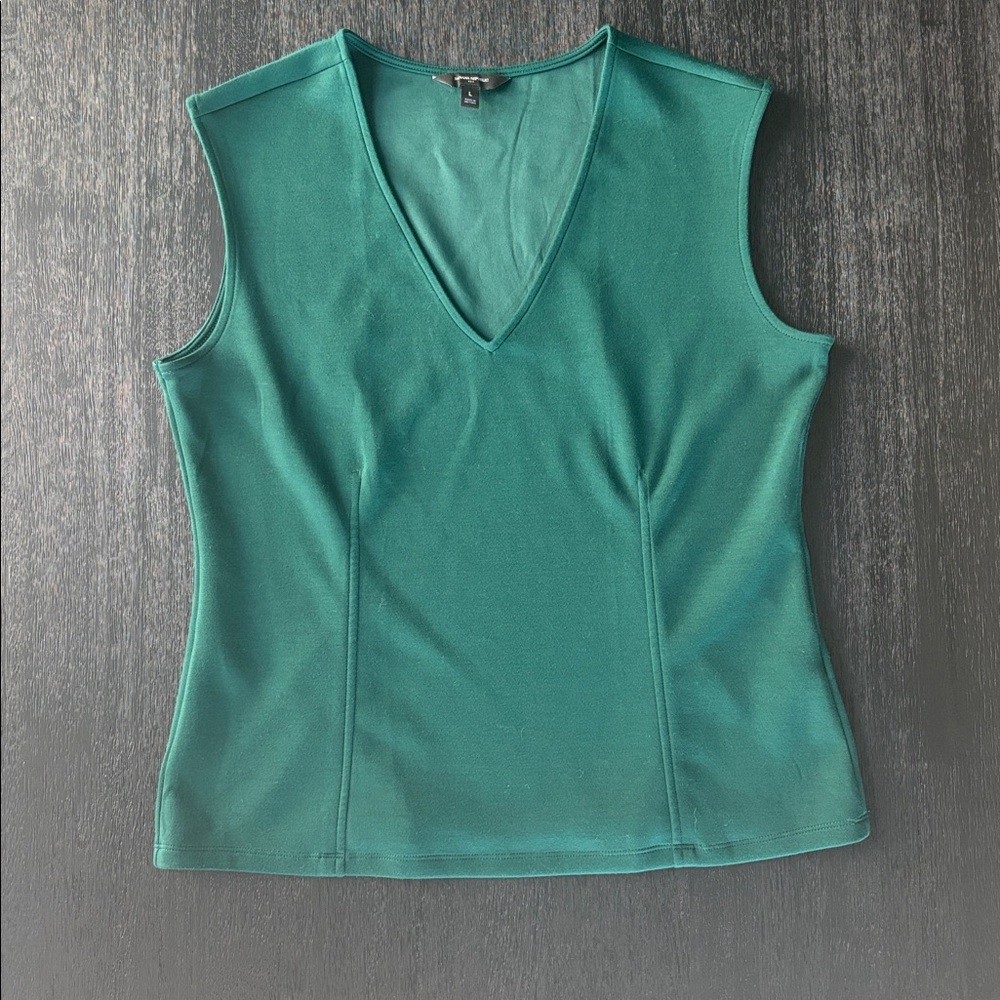 Banana Republic Dark Green V-Neck Blouse